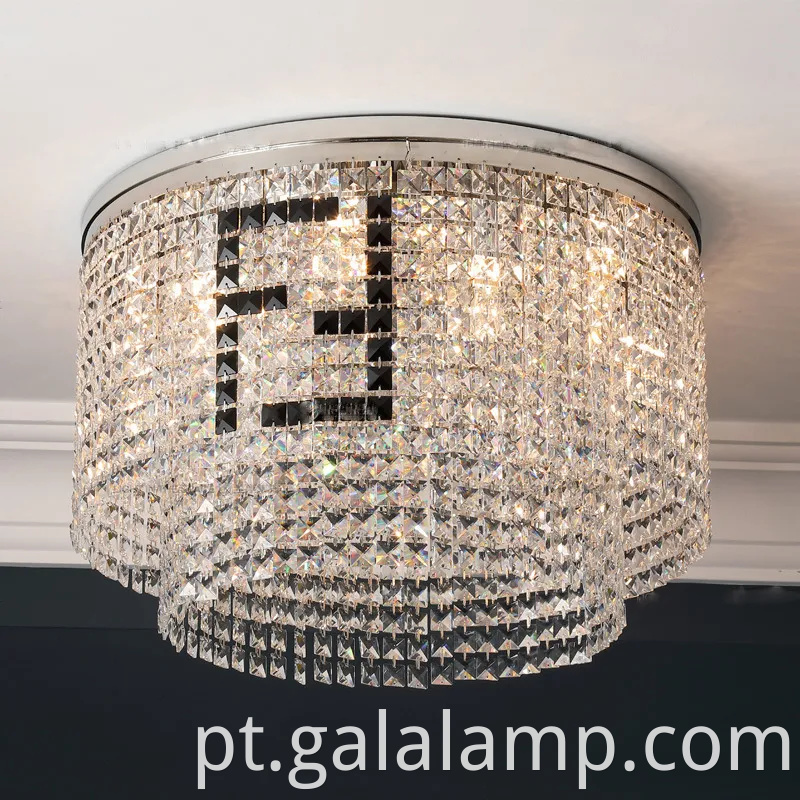 Luz de teto de cristal moderno elegante para interiores chiques